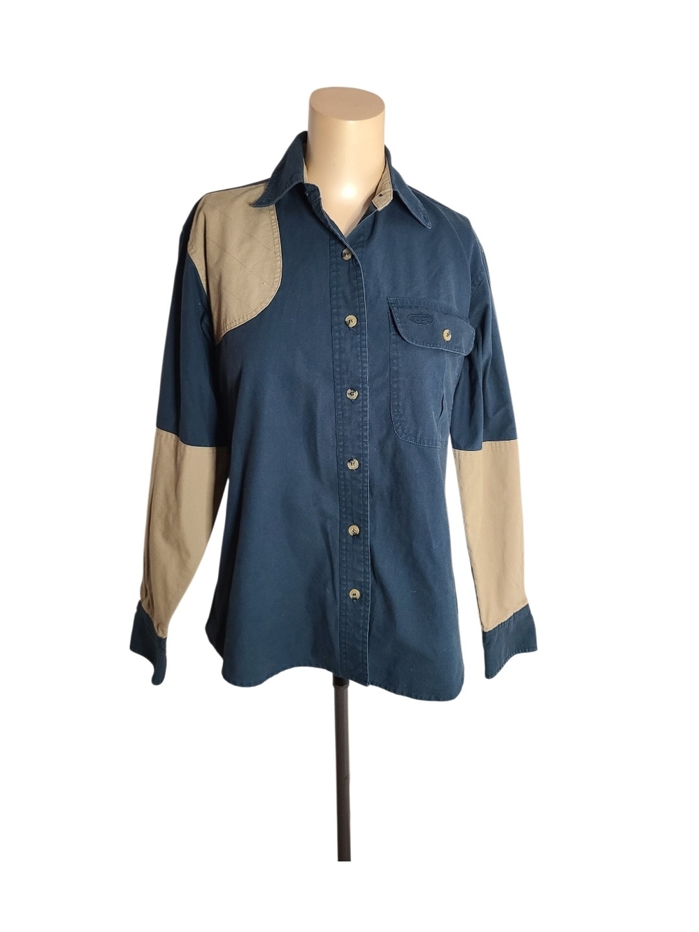 Boyt Harness Co Women S Shooting Shirt Quilted Shoulder Patch Dark Peacock Teal